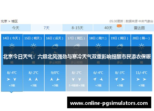 北京今日天气：六级北风强劲与寒冷天气双重影响提醒市民添衣保暖