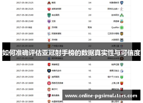 如何准确评估亚冠射手榜的数据真实性与可信度